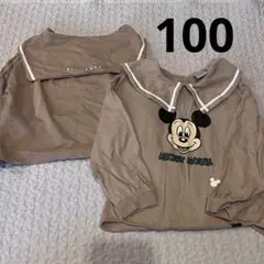 フタフタ　ミッキー　セーラー襟　長袖トレーナー　100