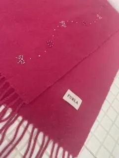 FURLA フルラ カシミヤ ラインストーン　マフラー ストール