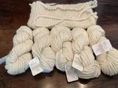 お値下げ　blue sky bulky 100g× 5カセ＋おまけ（編みかけ）