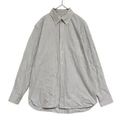 UNIQLO ユニクロ　ストライプ オックスフォードシャツ グレー　白　M