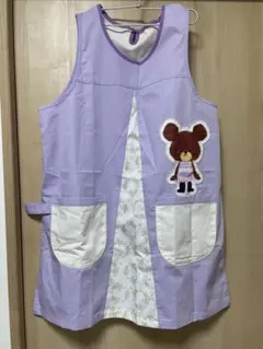 くまのがっこう 保育士エプロン ジャッキー 正規品 BANDAI パープル