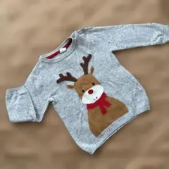 H&M トナカイ刺繍 ニットセーター 12M