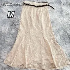 CHARM BERRY TIC レース マーメイドスカート ベルト付 M