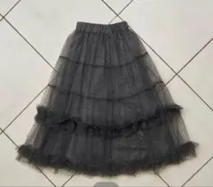 Ballerina” ribbon tulle skirt dot gray