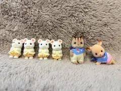 シルバニアファミリー キラキラくじ ひみつの森であそぼ F賞 6匹セット