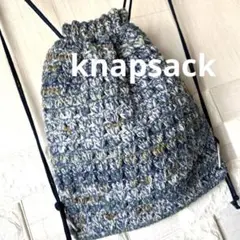【新作】ハンドメイド　ナップサック　２wayバック 男女兼用　ブルー系㊼