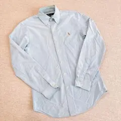 ラルフローレン オックスフォードボタンダウン長袖シャツ　ブルーSサイズ綿100%