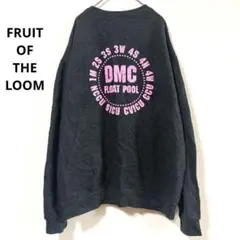 フルーツオブザルーム スウェット クルーネック バックプリント L 墨黒