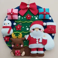 ハンドメイド フェルト クリスマス リース