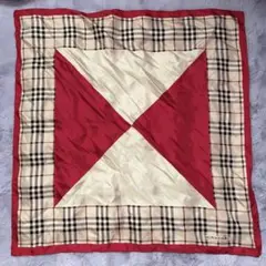 ♡BURBERRY♡シルクスカーフ 赤ベージュチェック