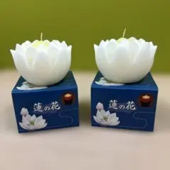 마루에수 로터스 플라워 화이트 라지 24시간 버닝 캔들 스틱 기념 서비스 2개 세트