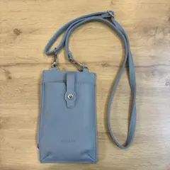 ブルー スマホショルダーバッグ 合成皮革