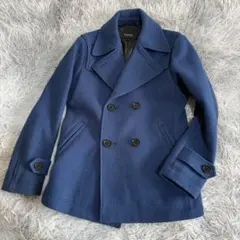 美品 BURBERRY BLACK LABEL ピーコート ブルー