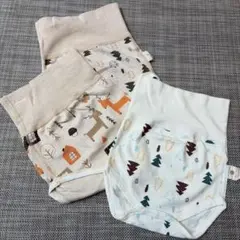 ベビー腹巻きパンツ　3点セット 動物・木柄