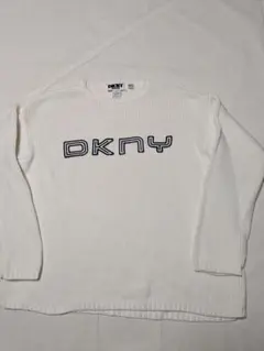90s DKNY ダナキャランニューヨーク コットンニット ロゴ ワッペンのサムネイル