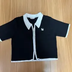 NICE CLAUP 半袖刺繍ニット