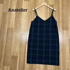 【良品】Anatelier 36 チェック キャミワンピース S ミニ丈のサムネイル