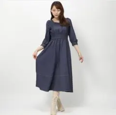 ミッシュマッシュ　デニムレースアップワンピース　美品