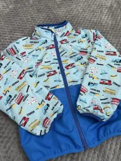 働く車　ジャンバー　120サイズ　ブルー系　シャカシャカ　ウインドブレーカー