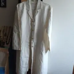 ヘンプ ストライプ　スプリング　コート　シャツ　長袖　麻　オーガニックコットン