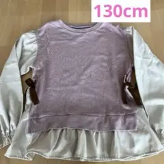 エバークローゼット　長袖　トップス　裏毛　秋冬　リボン　130