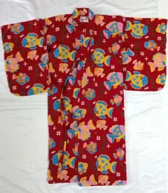 MIKI HOUSE 浴衣 レッド 魚柄　Sサイズ（110cm前後）のサムネイル