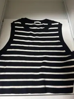 ノースリーブストライプトップス M