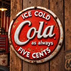 ICE COLD Cola ブリキ看板 20cm ヴィンテージ風
