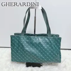 サ*い様 GHERARDINI ハンドバッグ 総柄 緑