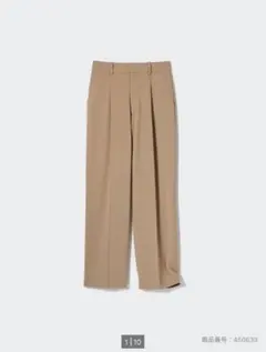 ユニクロ　タックワイドパンツ　ベージュ　S