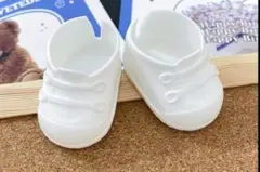 ぬいぐるみ用 ミニスニーカー ホワイト 着せ替え靴 10cm