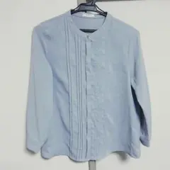 【ハニーズ】ピンタックブラウス スモーキーブルー Sサイズ 長袖