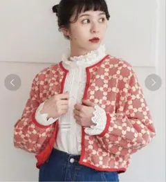 dot &stripes child woman 花柄キルトJAQ カーディガンのサムネイル