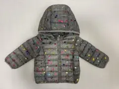 baby gap アウター　ダウンジャケット　ドット柄　グレー　フード取り外し可