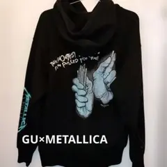 【希少】GU×METALLICA コラボ　パーカー ビッグロゴ プルオーバー S