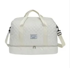 ✨️新品✨️　キルティング　ボストンバッグ　多機能　キャリーオン　白　かわいい