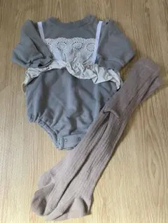 ペアマノン　ミントグリーンロンパース　80cm