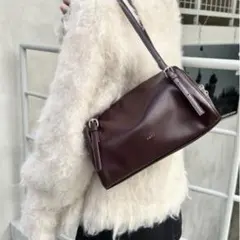 美品【loti】mystic ワイドボストンバッグ/ボルドー