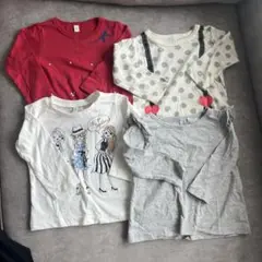長袖Tシャツ4枚セット80cm