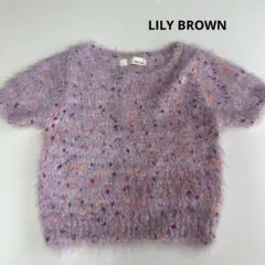 LILY BROWN ミックスニットプルオーバー