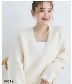 ベースメントオンライン　モヘアスキッパーニットトップス　ホワイト