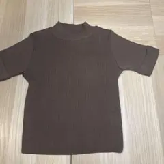 FIRST REVUE リブニット 半袖 トップス モカブラウン M 日本製