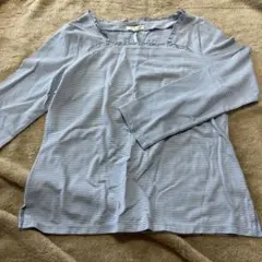 TWO:C 青白ストライプ 長袖Tシャツ