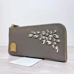 ✨超美品✨ADMJ スワロフスキー 長財布 L字ファスナー ビジュー グレーのサムネイル