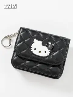 新品未開封 LOWRYS FARM キティ キルティングカードケース 黒