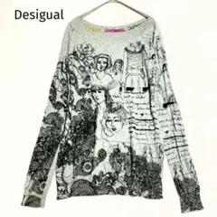 Desigual デシグアル 長袖トップス アートプリント 人物 M 洗えるのサムネイル