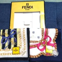 2枚組●46cm●シール付♥新品未使用♥FENDIハンカチ⭕とても綺麗です✨️