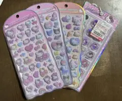 国内正規品 コットンパフィーシール おはじきシール サンリオ 4点セット