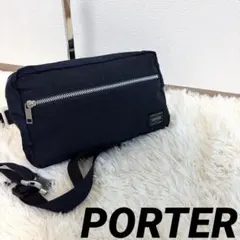 良品】ポーター プラン ウエストバッグ ネイビー PORTER PLAN 紺