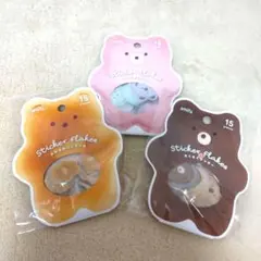 【amifa】フレークシール　ふわふわスイーツ　3種セット　キャンドゥ